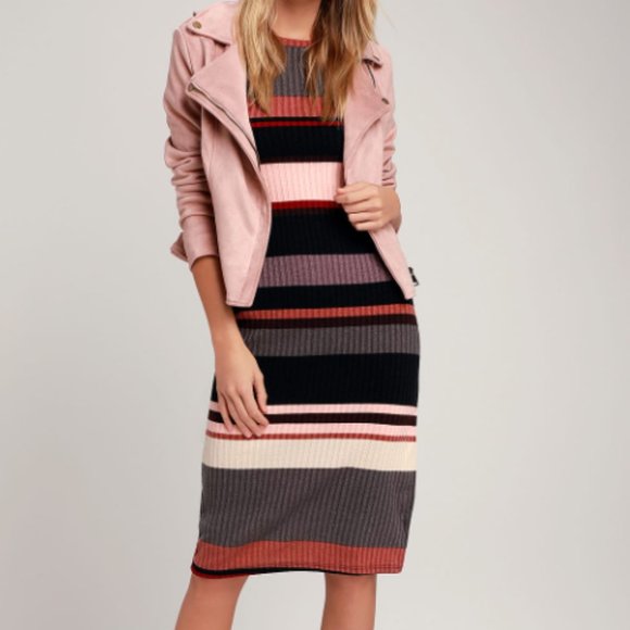 NWOT Retro Striped Shirt Dress - Picture 2 of 16